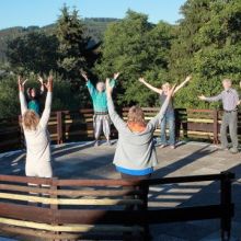 Qi Gong op het dakterras van Savita